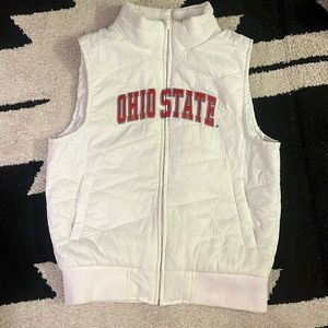Ohio State Buckeyes OSU White Colosseum Puffer Vest size Large